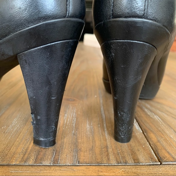 SOLD Stuart Weitzman | Black Leather Elastic-Strap Boot - Picture 8 of 15